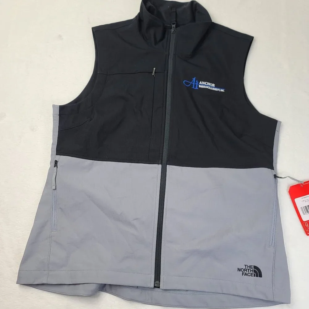 The North Face Men's Black Gray Castle‎ Rock Soft Shell Basic Vest Size L